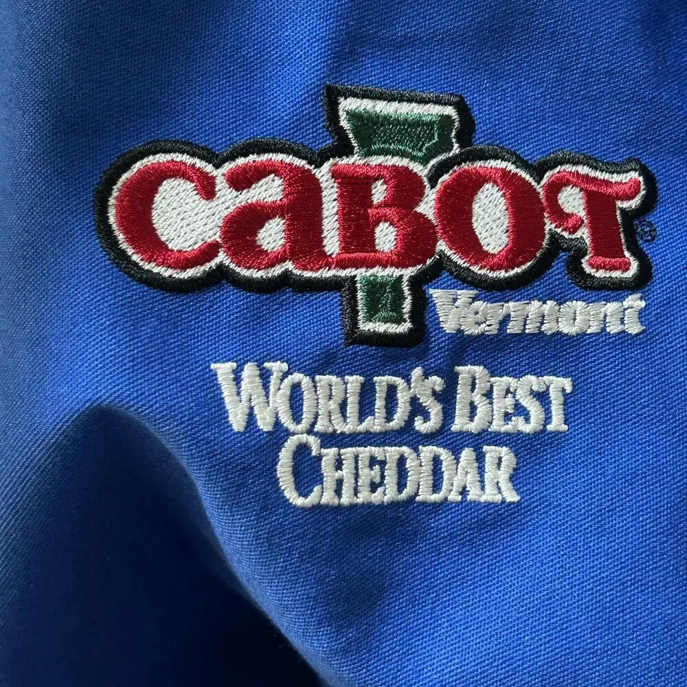 USAprons Apron Unisex Blue Vermont Best Cheddar Cabot Embroidered Cotton Blend